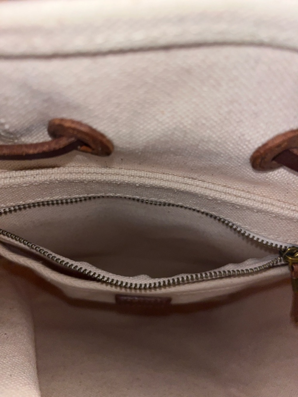 Madewell The Canvas Somerset Backpack.  Tan leather details. - Picture 10 of 11